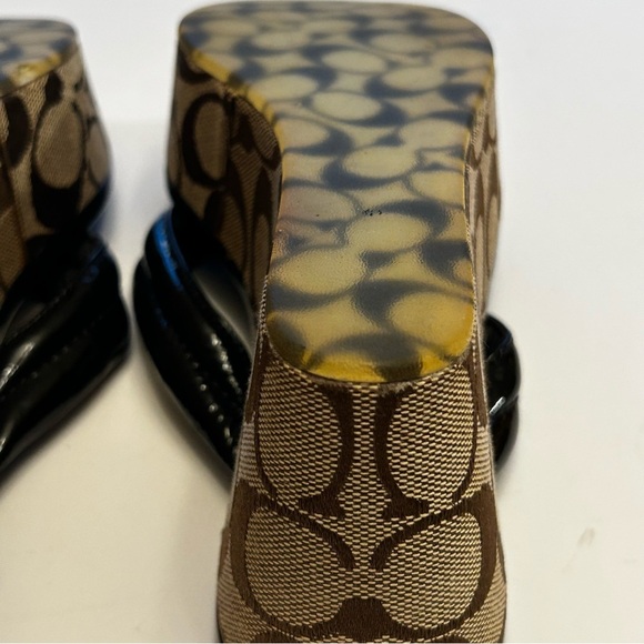 Coach Nella Brown Tan Signature Platform Sandals Size 6.5 - Picture 11 of 16